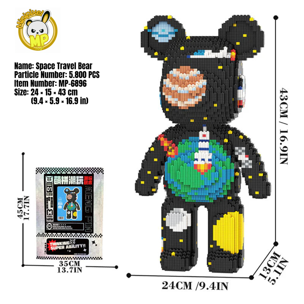 MPIN 6896 | Space-Traveling Bear DIY Building Block Set (5,800 Pcs) - 43cm