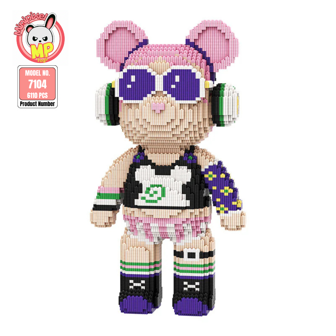 MPIN 7104 | Rock Girl Bear DIY Building Block Set (6,110 Pcs) - 43cm