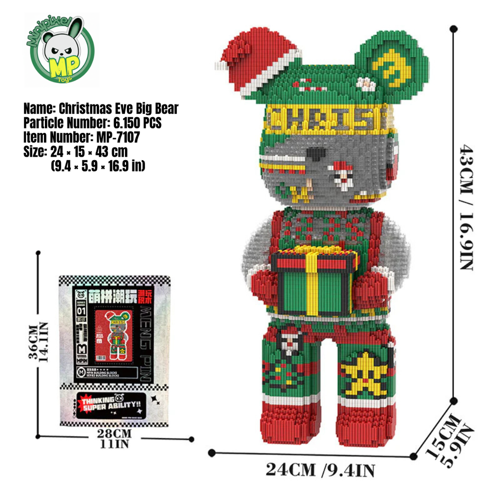 MPIN 7107 | Christmas Night Bear DIY Building Block Set (6,150 Pcs) - 43cm