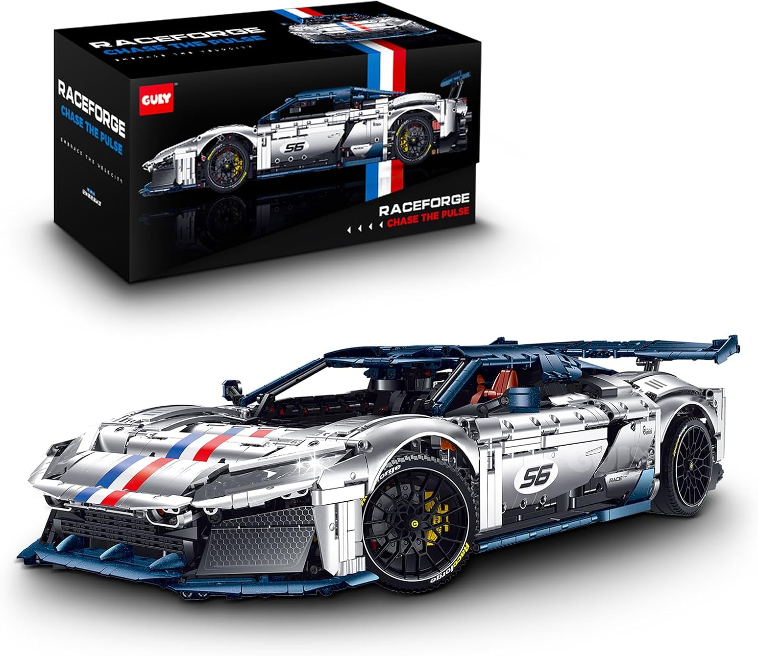 GULY 10656 Chase The Pulse F80: 1:8 Hyper-Performance RC Supercar Building Set