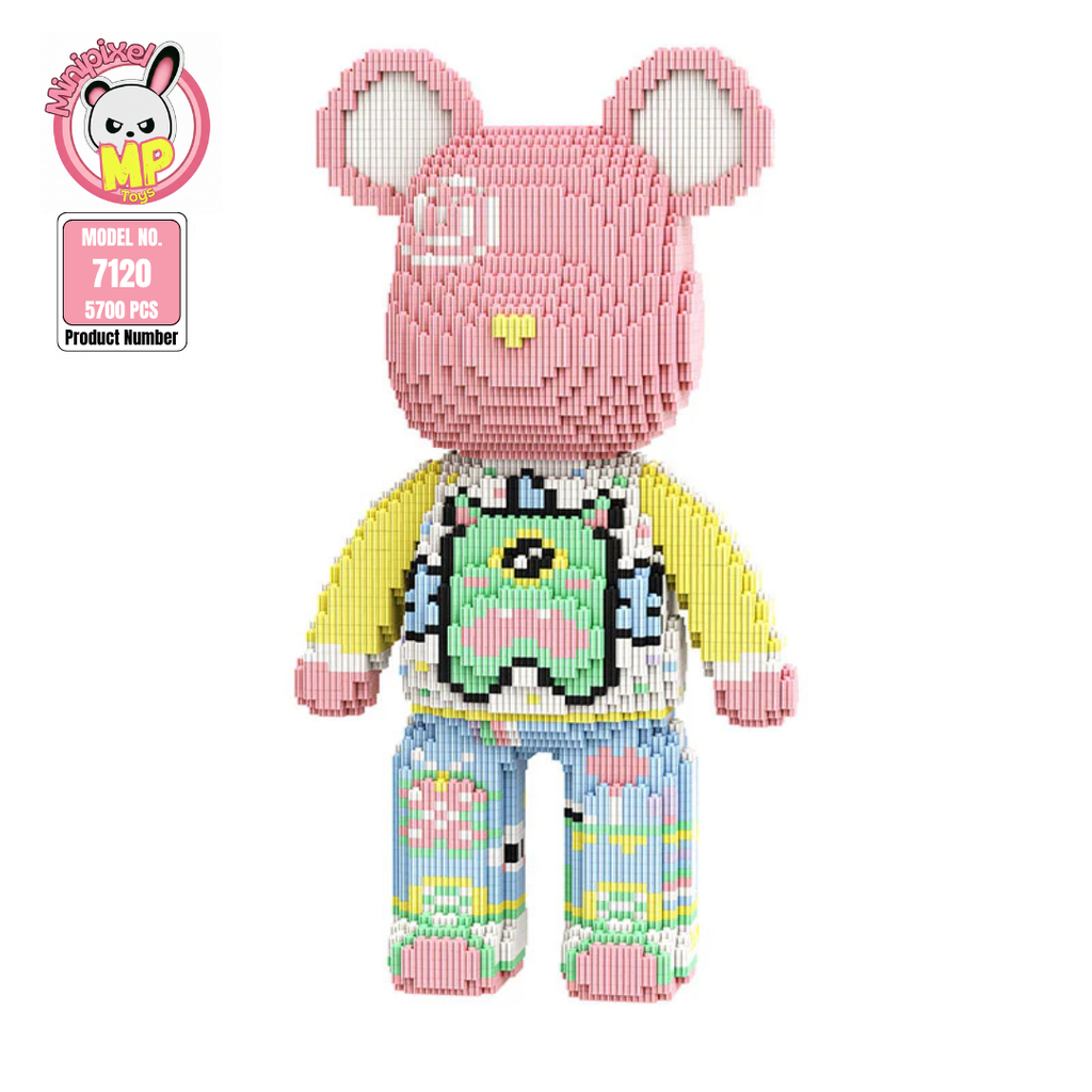 MPIN M7120 | Second Generation Qianqian Large Bear DIY Building Block Set - 43cm