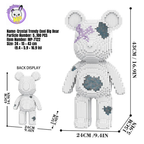 MPIN 7122 | Crystal Trendy Cool Bear DIY Building Block Set (5,100 Pcs) - 43cm