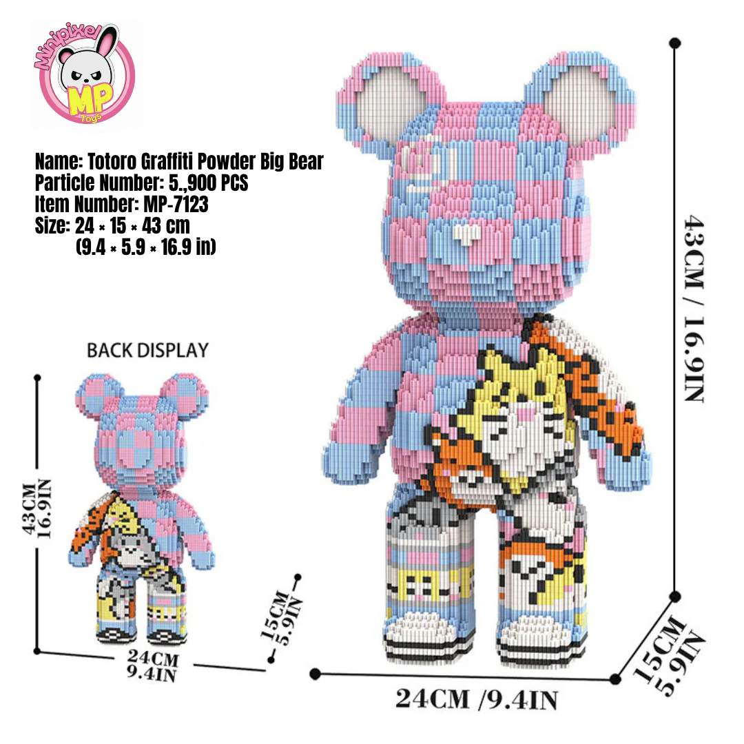 MPIN 7123 | Totoro Graffiti Bear DIY Building Block Set (5,900 Pcs) - 43cm