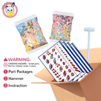 MPIN 7128 | Graffiti Pink Bear - Cute Power Bear DIY Building Block Set (6,250 Pcs) - 43cm