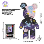 MPIN 7129 | Graffiti Pink-Purple Bear DIY Building Block Set (6,050 Pcs) - 43cm