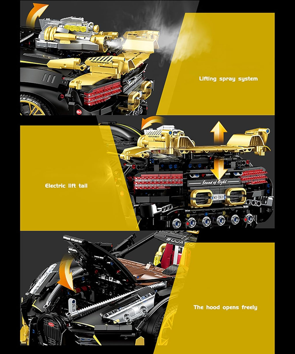 GULY 10631 Heiyezhis W16: 1:8 Hyper-Performance RC Supercar Building Set