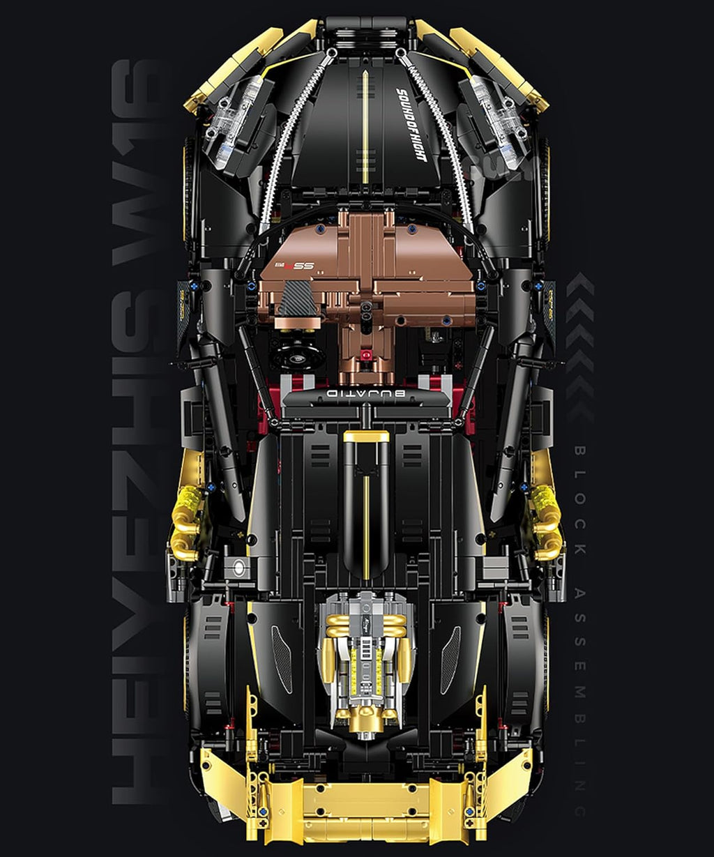 GULY 10631 Heiyezhis W16: 1:8 Hyper-Performance RC Supercar Building Set