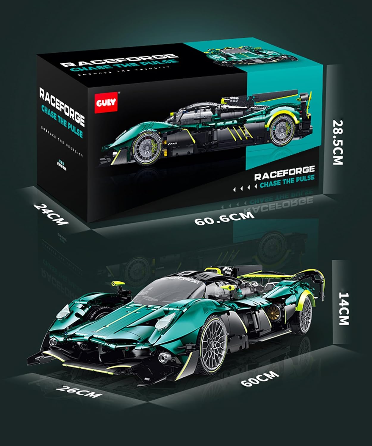 GULY 10658 Iron Valkyrie: 1:8 Hyper-Performance RC Supercar Building Set
