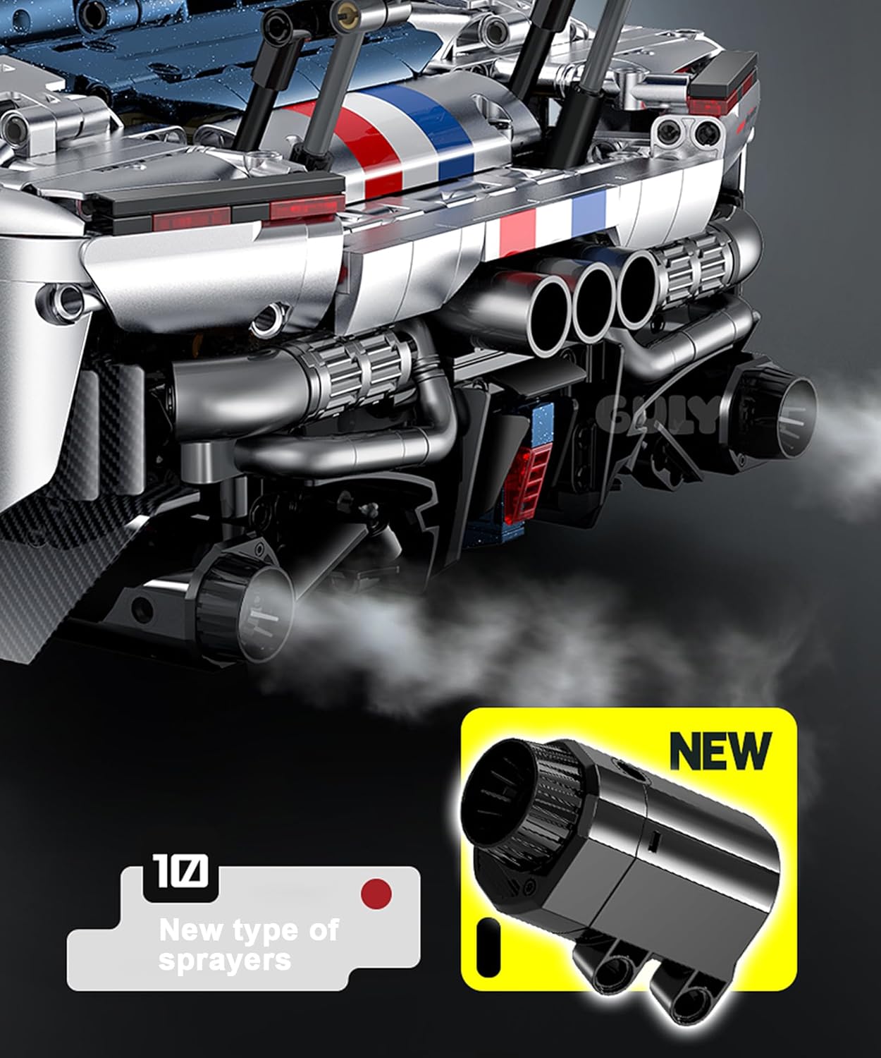 GULY 10656 Chase The Pulse F80: 1:8 Hyper-Performance RC Supercar Building Set
