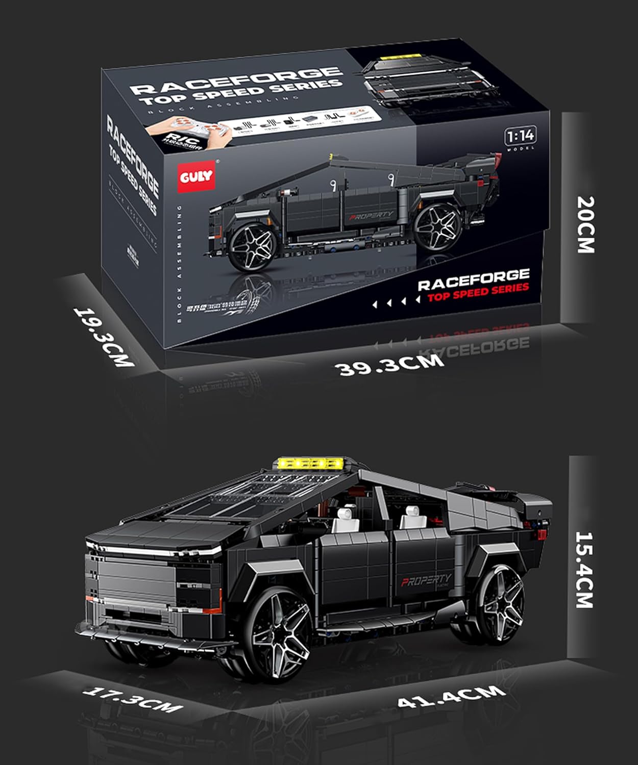 GULY 10634 Raceforge Pickup Truck: Premium Hyper-Performance RC SUV Building Set