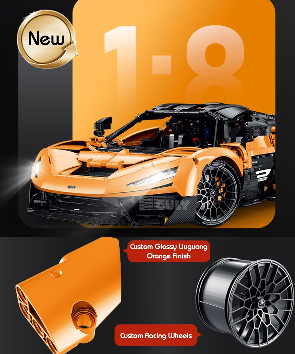 GULY 10650 Stealthline W1: 1:8 Hyper-Performance RC Supercar Building Set
