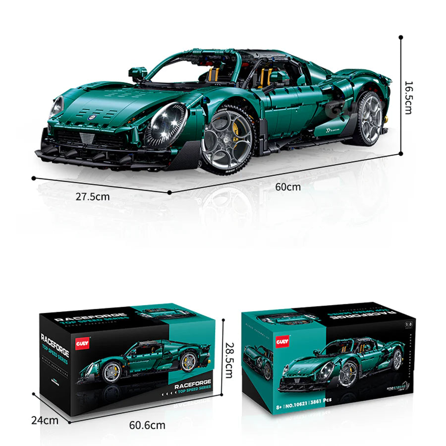 GULY 10621 Rosso Veloce: 1:8 Hyper-Performance RC Supercar Building Set