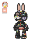 MPIN M8002 MOMO Scribble Rabbit Klemmbausteine (7150 Teile), 55 cm, Graffiti Hase Mikro-3D Tier-Bausteine für Erwachsene und Kinder, DIY Klemmbaustein Set, Street-Art Deko & Sammlerstück