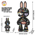 MPIN M8002 MOMO Scribble Rabbit Klemmbausteine (7150 Teile), 55 cm, Graffiti Hase Mikro-3D Tier-Bausteine für Erwachsene und Kinder, DIY Klemmbaustein Set, Street-Art Deko & Sammlerstück