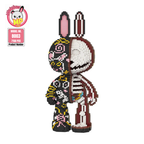 MPIN M8003 MOMO Half-Anatomical Scribble Rabbit Klemmbausteine (7300 Teile), 55 cm, Anatomie Graffiti Hase Mikro-3D Tier-Bausteine für Erwachsene und Kinder, DIY Klemmbaustein Set, Kunst Deko