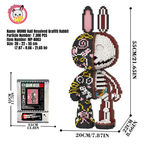 MPIN M8003 MOMO Half-Anatomical Scribble Rabbit Klemmbausteine (7300 Teile), 55 cm, Anatomie Graffiti Hase Mikro-3D Tier-Bausteine für Erwachsene und Kinder, DIY Klemmbaustein Set, Kunst Deko