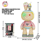 MPIN M8009 MOMO Ice Cream Bunny (7250 Teile), 55 cm, Eiscreme Weihnachts-Hase, Mikro-3D Klemmbaustein Set für Erwachsene und Jugendliche, Süße Deko & Sammlerstück