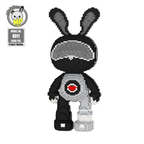 MPIN M8011 MOMO Interstellar Boy Bunny (6550 Teile), 55 cm, Interstellarer Sci-Fi Hase, Mikro-3D Klemmbaustein Set für Erwachsene und Jugendliche, Futuristische Deko & Sammlerstück