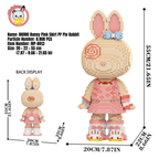 MPIN M8013 MOMO Pink Skirt Bunny (6900 Teile), 55 cm, Hase mit Rosa Kleid im Cute Style, Mikro-3D Klemmbaustein Set für Erwachsene und Jugendliche, DIY Dekofigur & Sammlerstück