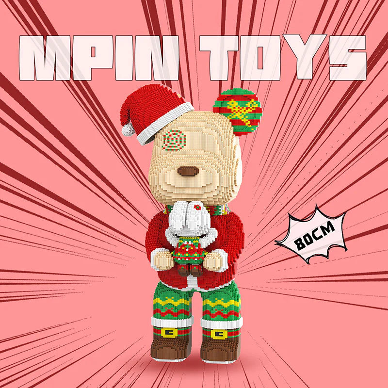 MPIN 898 | Christmas Hugging Big Bear - Cute Power Bear DIY Building Block Set (21,450 Pcs) - 80cm