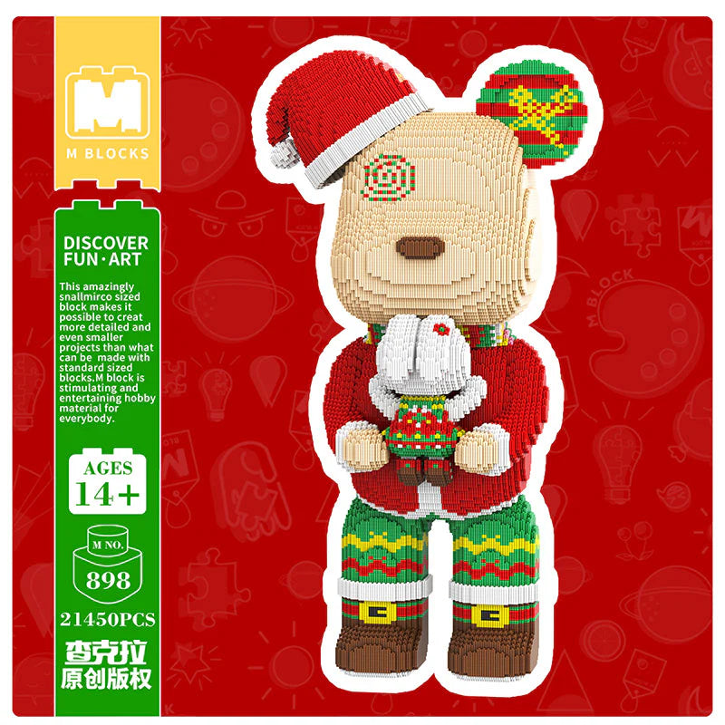 MPIN 898 | Christmas Hugging Big Bear - Cute Power Bear DIY Building Block Set (21,450 Pcs) - 80cm
