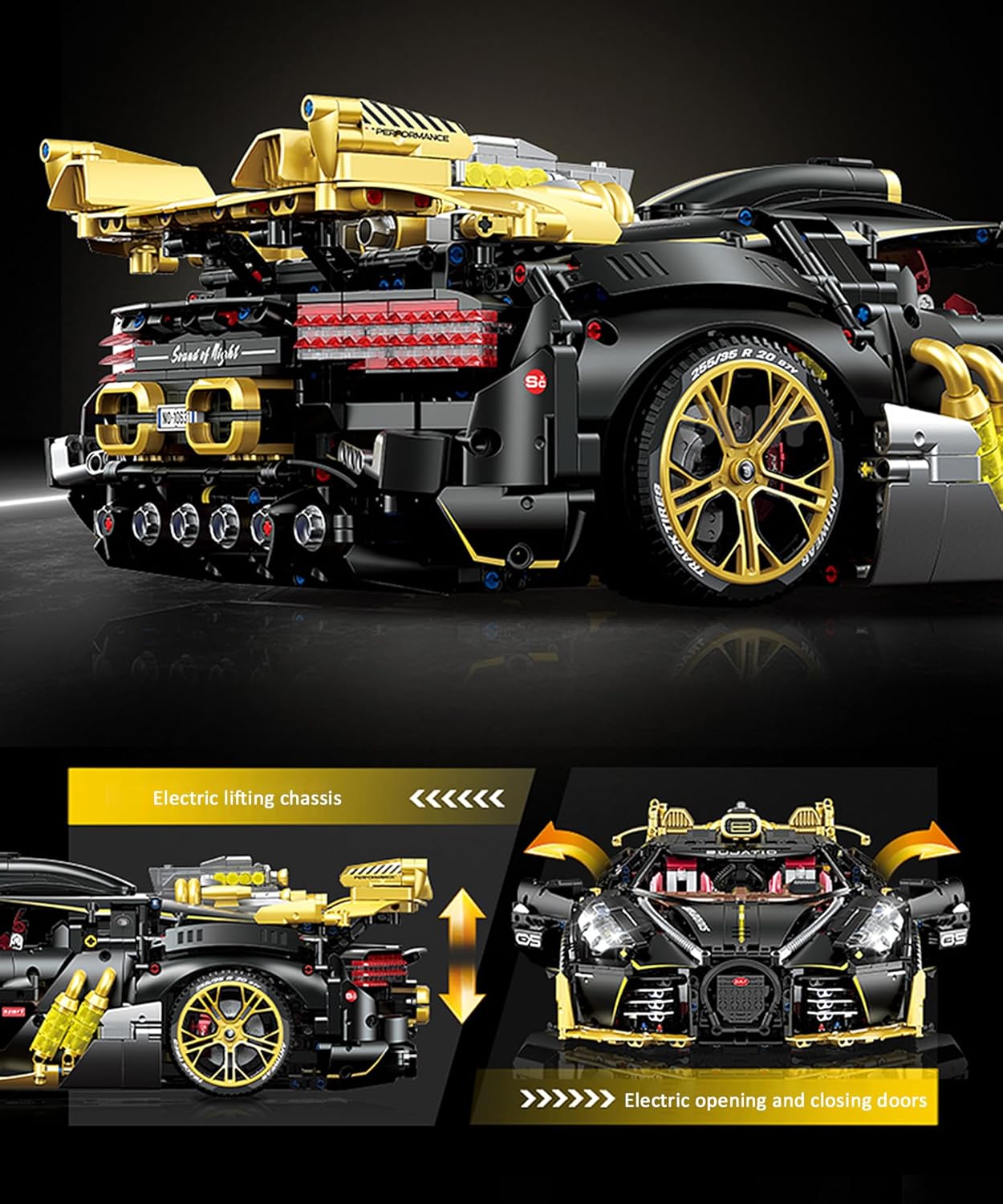 GULY 10631 Heiyezhis W16: 1:8 Hyper-Performance RC Supercar Building Set