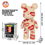 MPIN 894 | Kiss Kiss Big Bear - Cute Power Bear DIY Building Block Set (18,300 Pcs) - 80cm