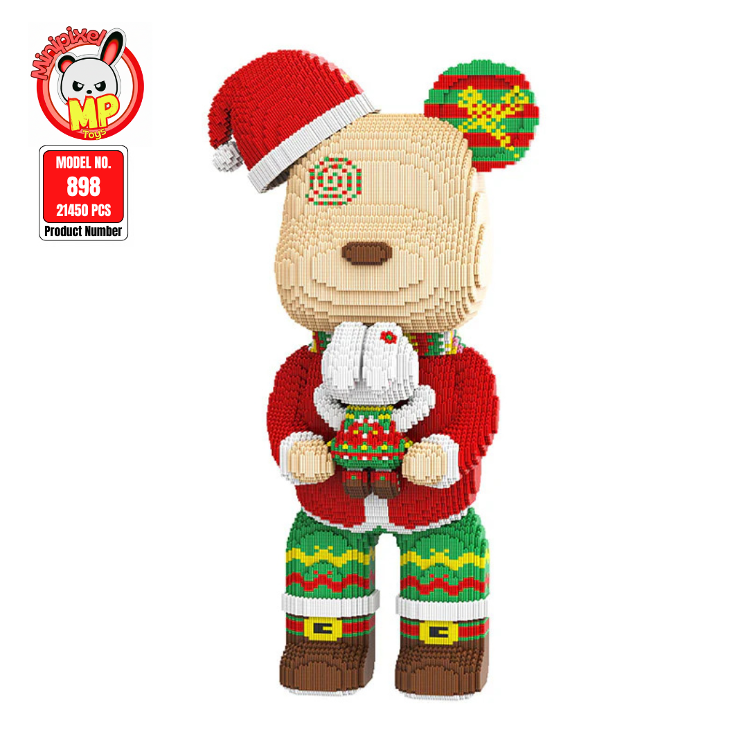MPIN 898 | Christmas Hugging Big Bear - Cute Power Bear DIY Building Block Set (21,450 Pcs) - 80cm