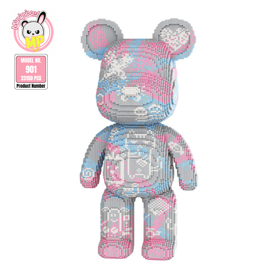 MPIN 901 | Trendy Graffiti Big Bear - Cute Power Bear DIY Building Block Set (23,150 Pcs) - 80cm