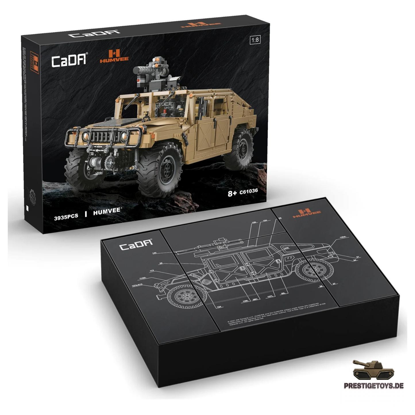CaDA Master Humvee Off-Road Vehicle 1:8 Scale (C61036W) - (Dynamic or Static)