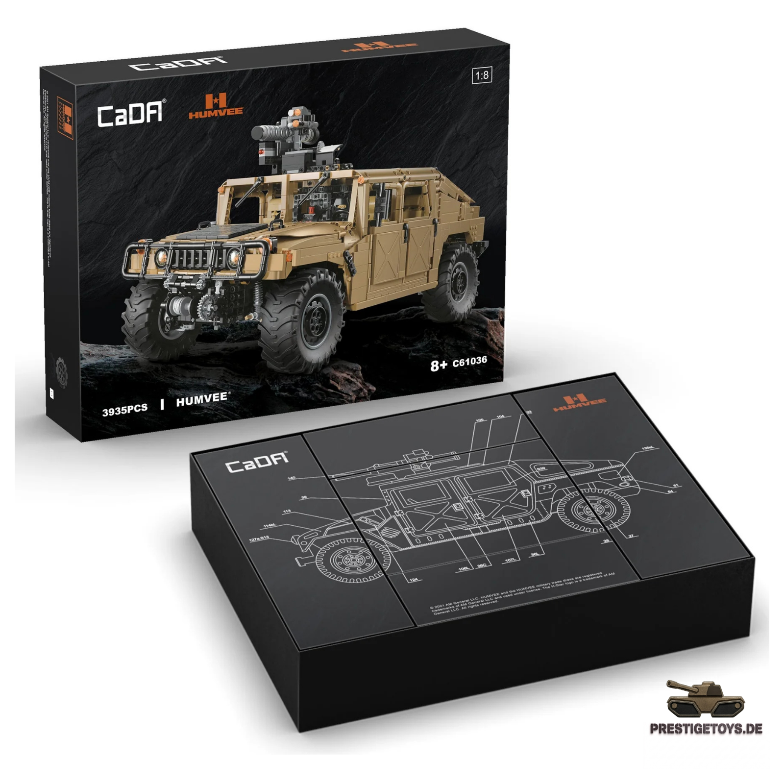 CaDA Master Humvee Off-Road Vehicle 1:8 Scale (C61036W) - (Dynamic or Static)