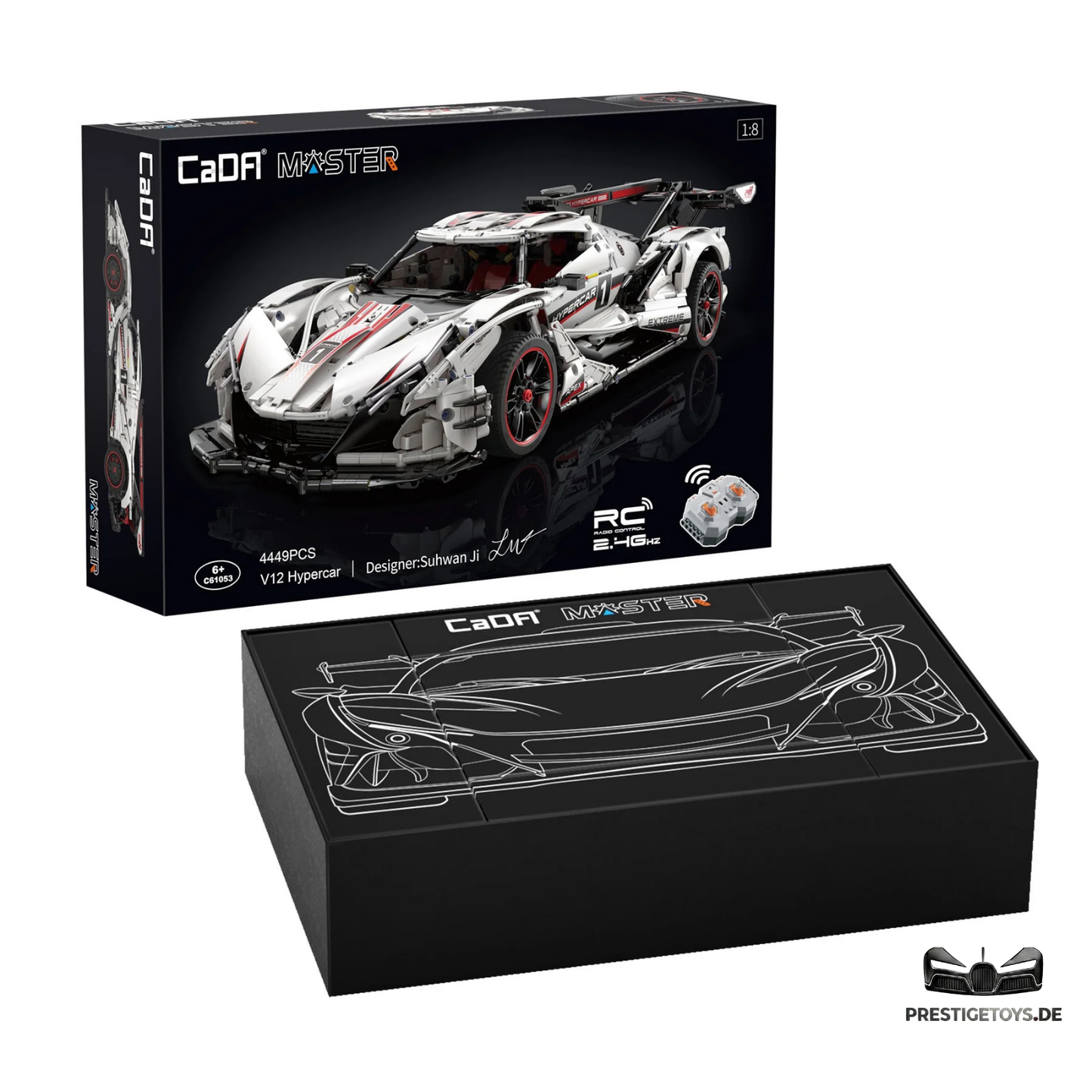 CaDA Master Motorized V12 Hypercar RC 1:8 Scale (C61053W) - (Dynamic)