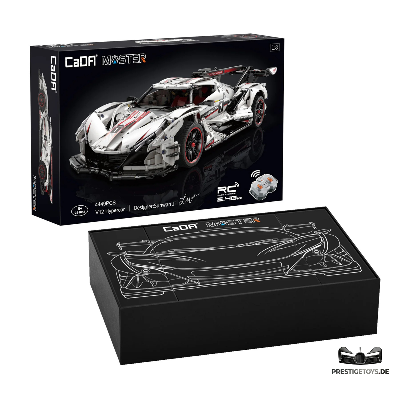 CaDA Master Motorized V12 Hypercar RC 1:8 Scale (C61053W) - (Dynamic)