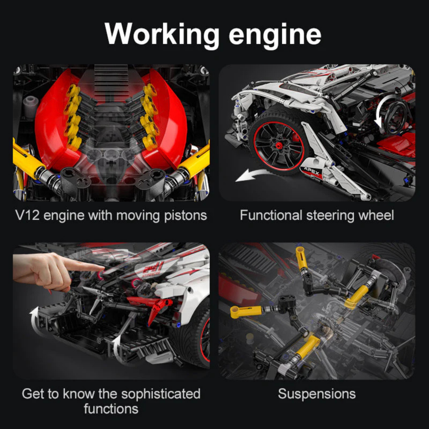 CaDA Master Motorized V12 Hypercar RC 1:8 Scale (C61053W) - (Dynamic)