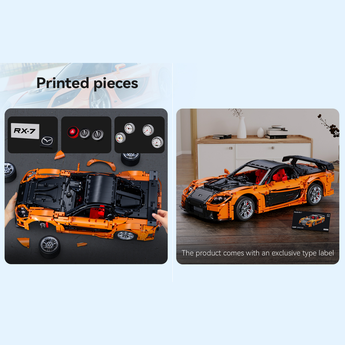 CaDA Master Mazda RX-7 Licensed Supercar 1:8 Scale (C61502W) - (Dynamic or Static)