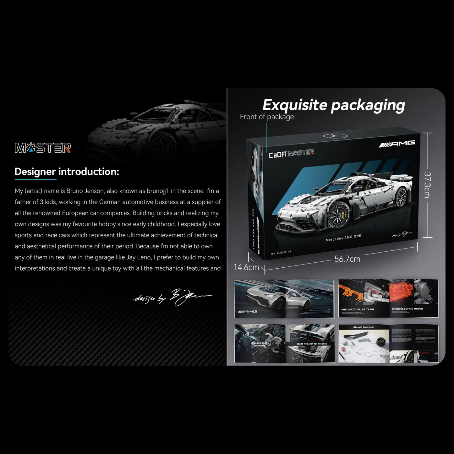 CaDA Master Mercedes-AMG One Licensed Hypercar 1:8 Scale (C61503W) - (Dynamic or Static)
