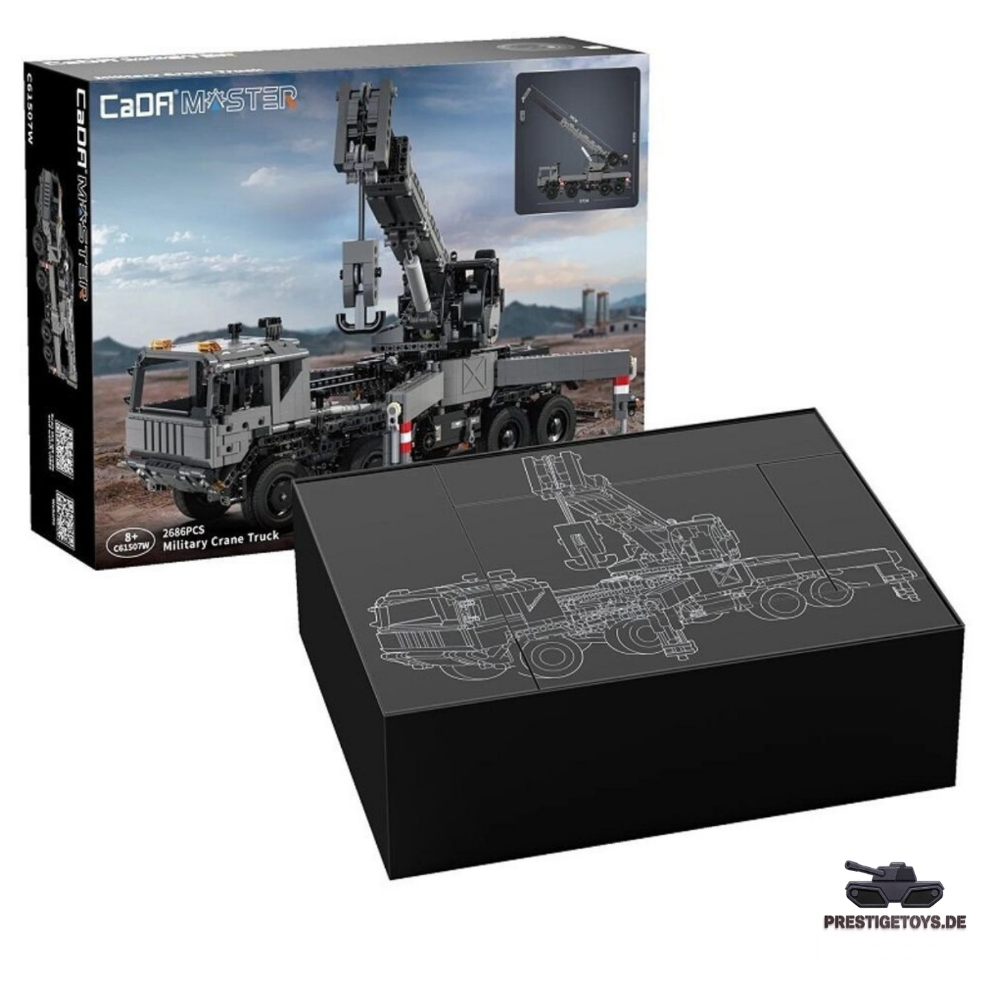 CaDA Master Heavy Military Crane Truck 1:18 Scale (C61507W) - (Dynamic or Static)