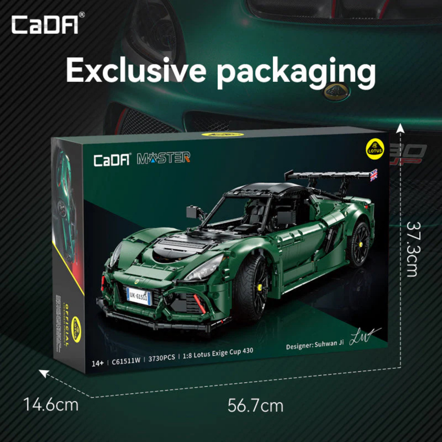 CaDA Master Lotus Exige Cup 430 Licensed Supercar 1:8 Scale (C61511W) - (Static)