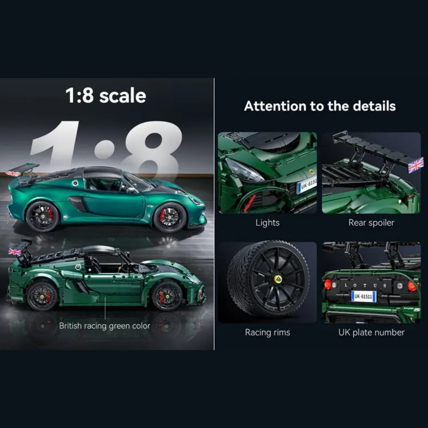CaDA Master Lotus Exige Cup 430 Licensed Supercar 1:8 Scale (C61511W) - (Static)