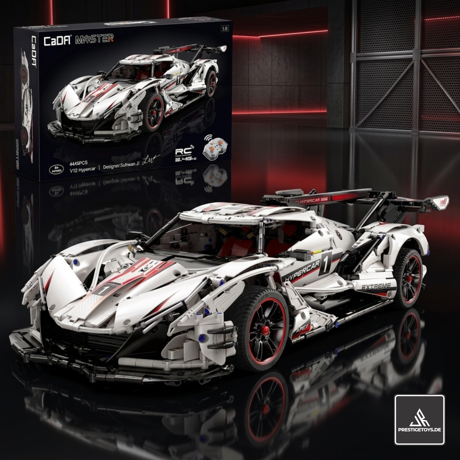 CaDA Master Motorized V12 Hypercar RC 1:8 Scale (C61053W) - (Dynamic)