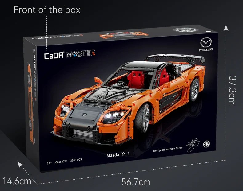 CaDA Master Mazda RX-7 Licensed Supercar 1:8 Scale (C61502W) - (Dynamic or Static)